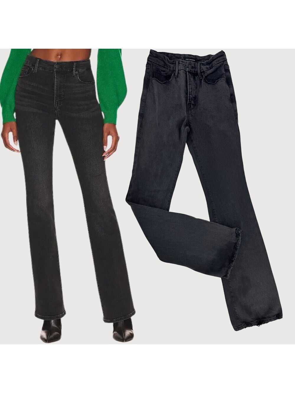 Good American Good Classic Boot Jeans Black 25